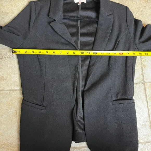 Skies Are Blue Black Blazer S Roll Sleeve Work Career Casual Jacket Office Corp - Picture 11 of 11